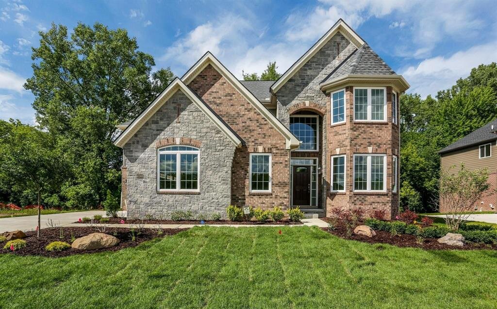 Exterior of sold new construction home in Bolingbrooke subdivision Novi MI
