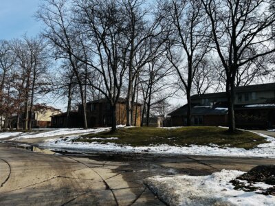 Residential street in Orchard Crest subdivision in West Bloomfield Michigan