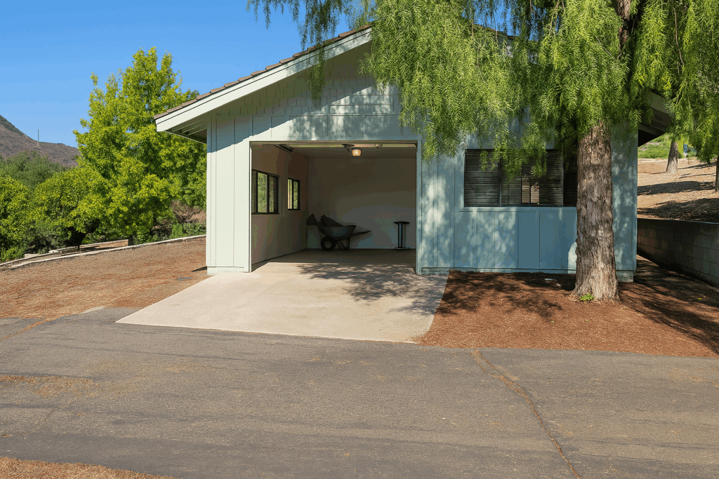 145 Yucca Road Fallbrook property detached finished workshop exterior. Fallbrook Open house 