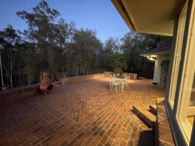 Outdoor living space at a Fallbrook home with acreage