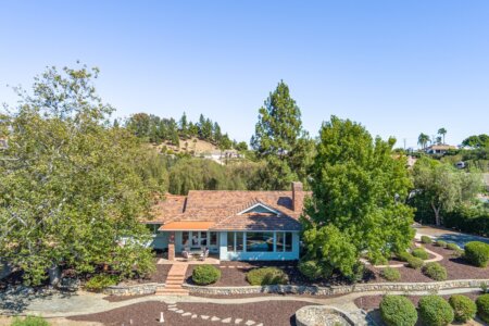 Backyard patio and landscaped outdoor space at 145 Yucca Rd Fallbrook home for sale