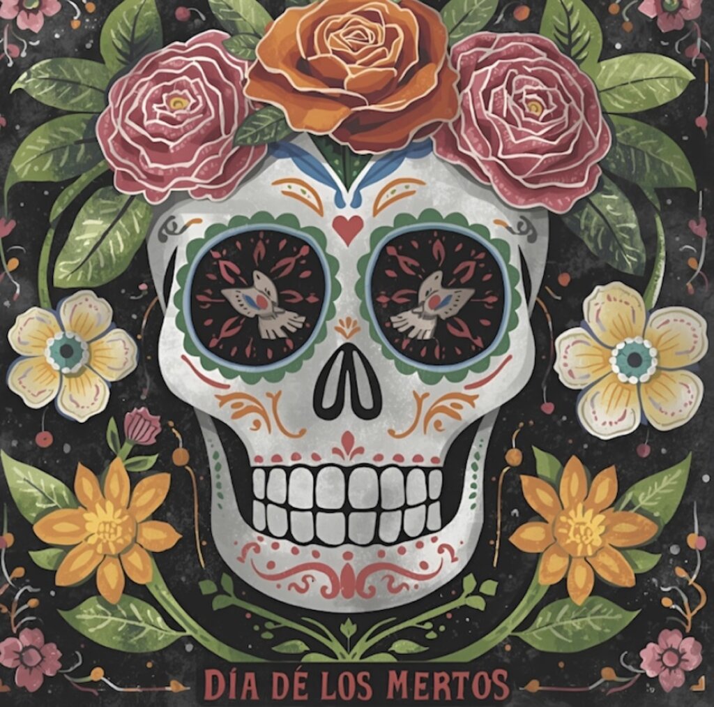 Día de los Muertos mural in downtown Vista California – local art and community celebration