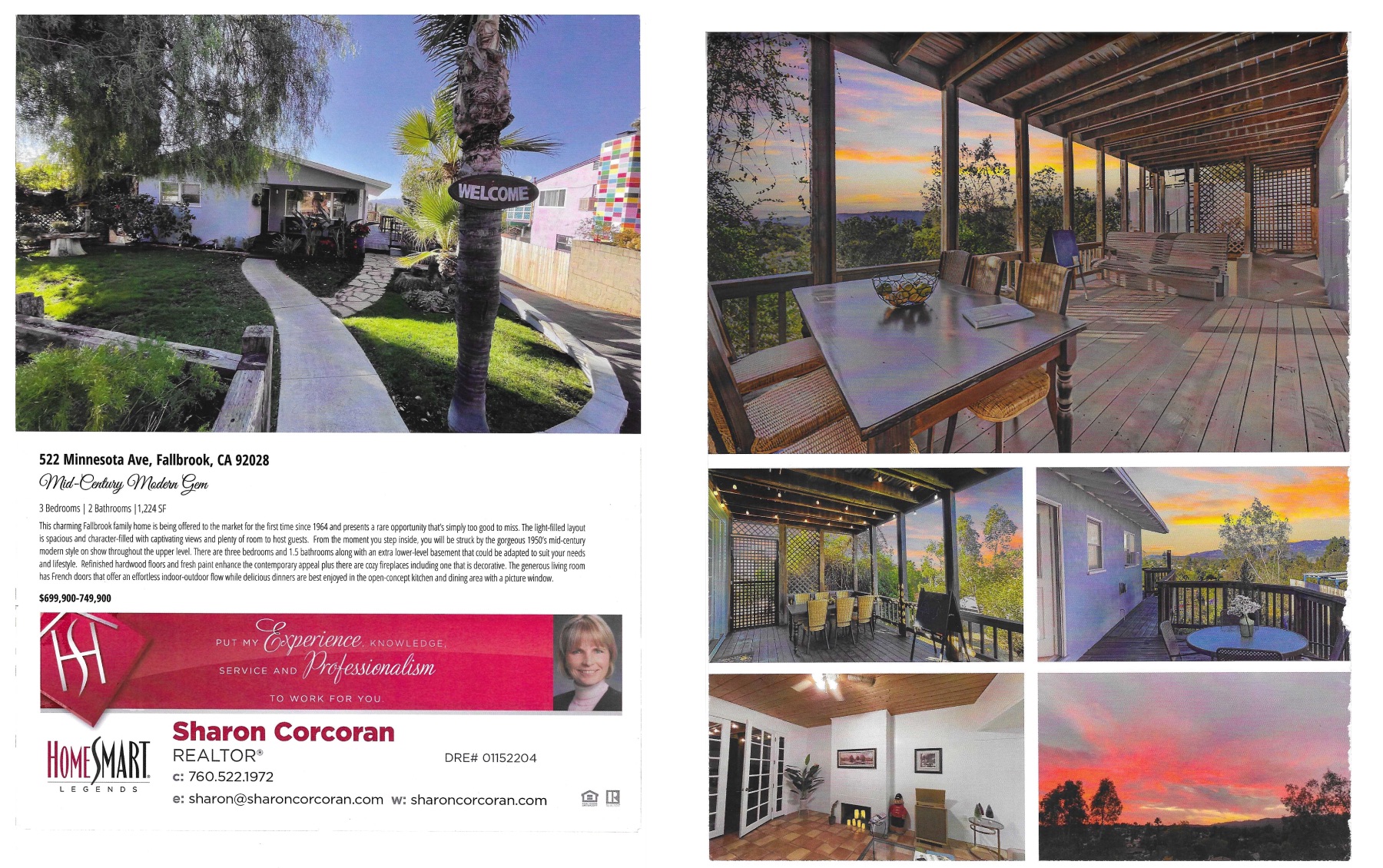 Staged interior and deck showing design-forward real estate North County San Diego preparation.