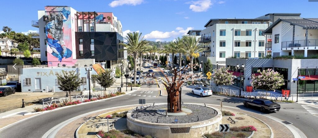 Public art mural downtown — part of Living in Vista California
