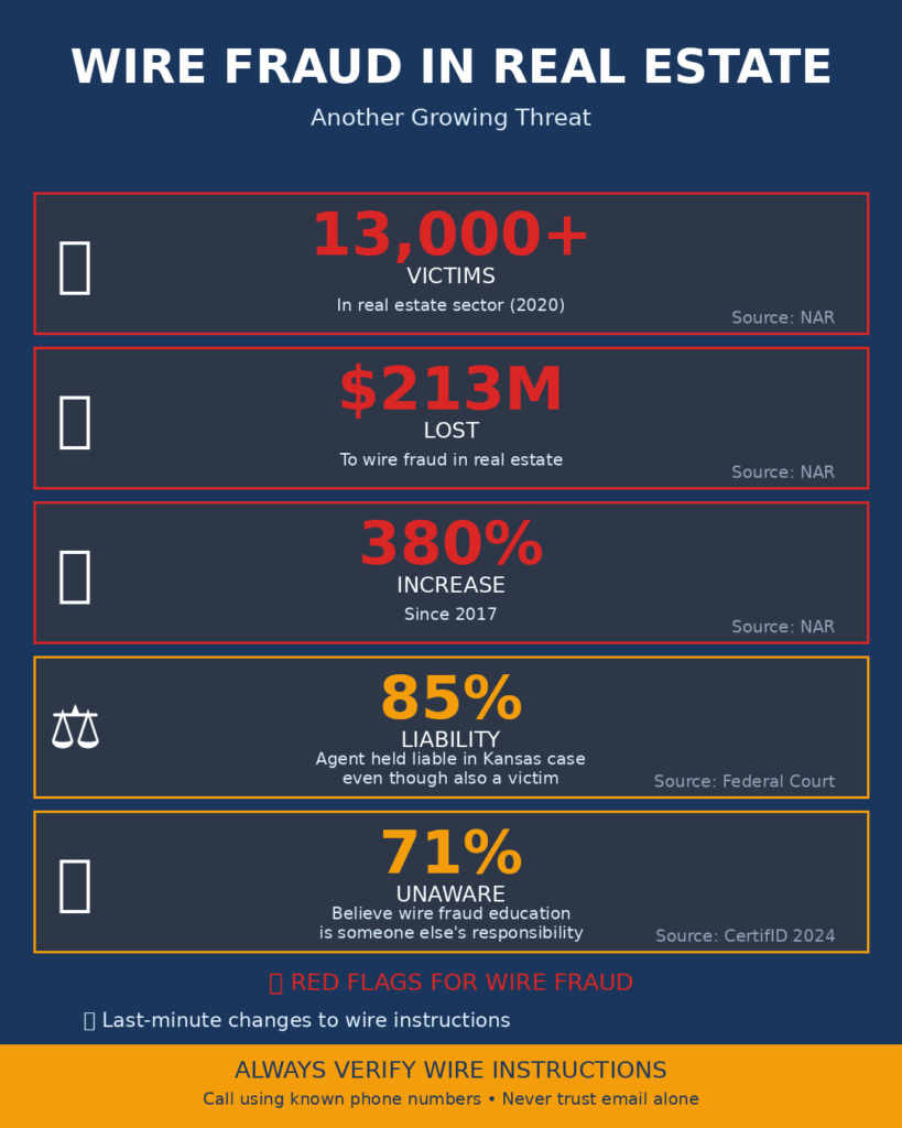 FBI statistics infographic showing 500 percent increase in property fraud nationwide with 400 million dollars lost annually and only 18 percent recovered