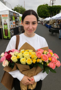  Melrose Place farmers market with flowers and local vendors