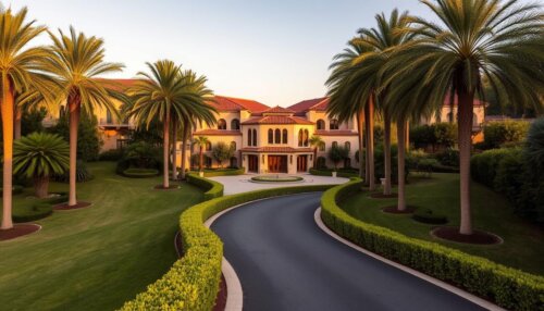 Elegant Bel Air home for sale with gardens and gated driveway.