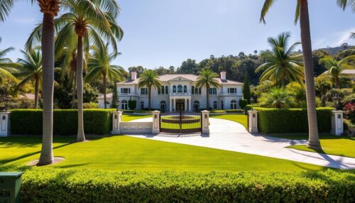 Aerial view of luxury homes for sale in Bel Air