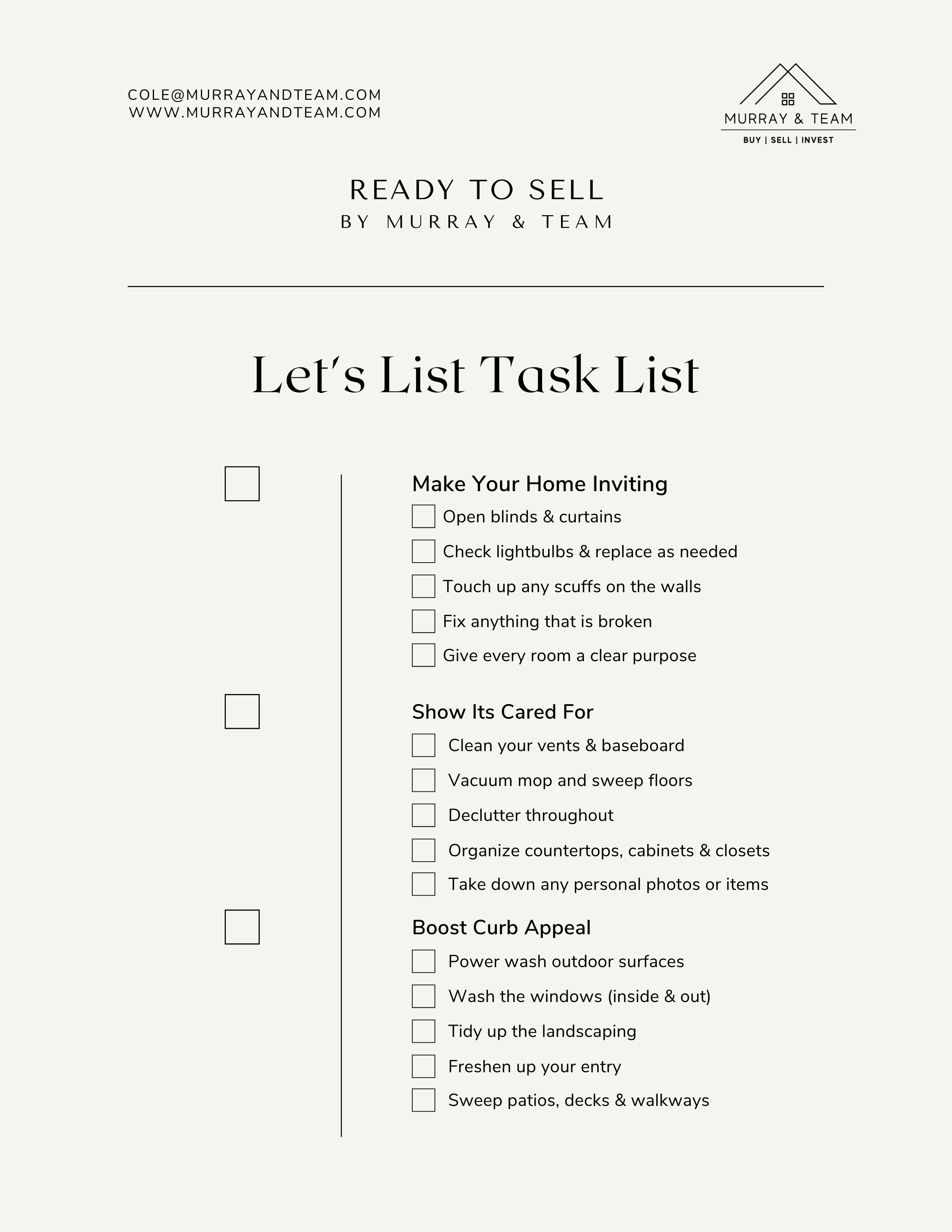 North Port Fl Real Estate Ready To List Checklist Murrayteam